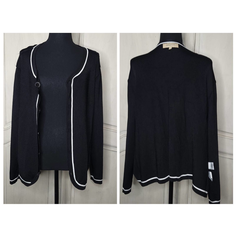 Jones New York Knit Collection Smooth Heavyweight Contrast Trim Cardigan✨️XL - Picture 8 of 12
